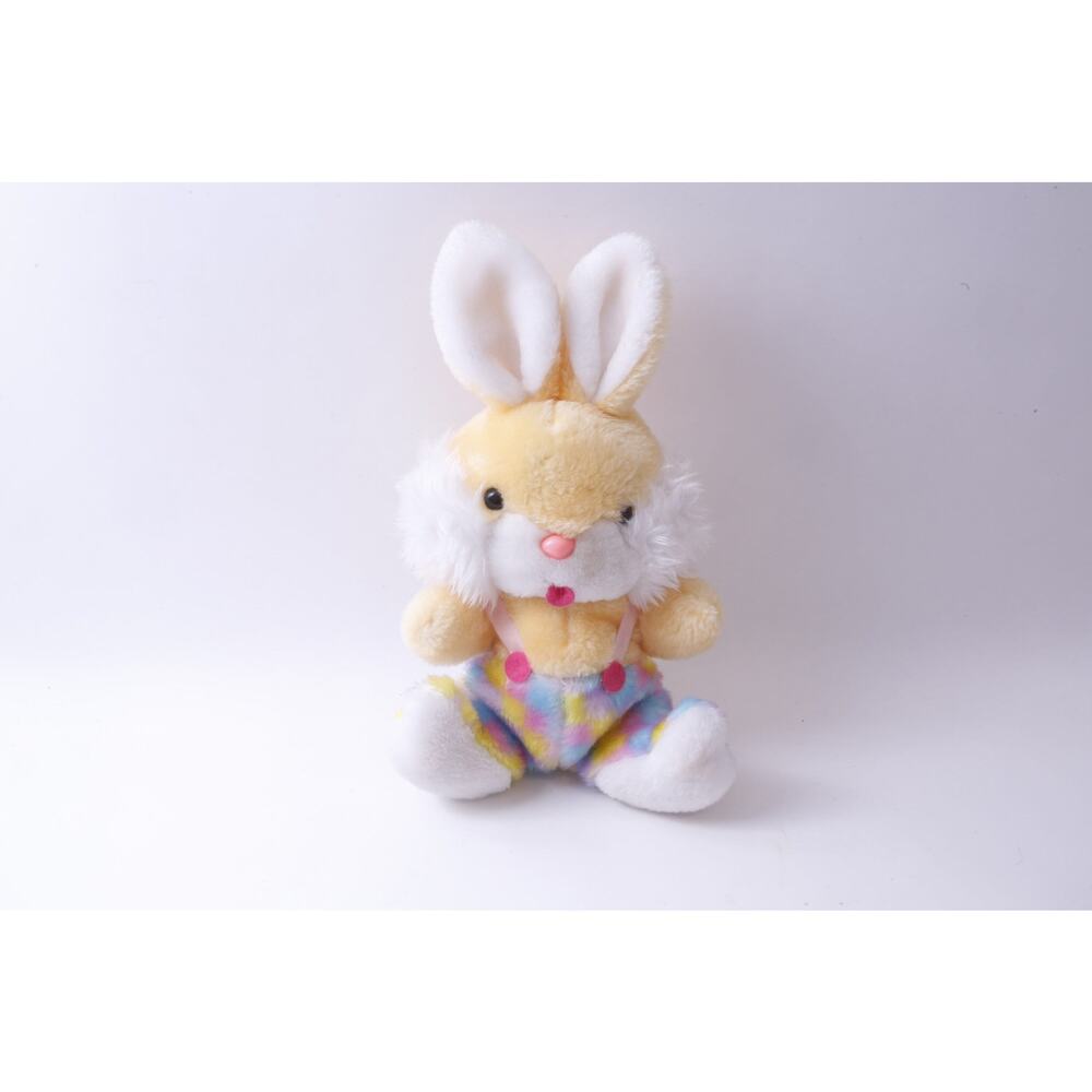 80s Orange White, Easter Rabbit, Sitting, Multi-Colored Pants, 13 1/2", Plush,